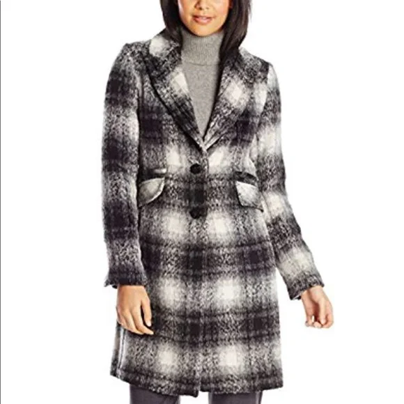 Laundry By Shelli Segal Plaid Faux Fur Coat NWT - Picture 10 of 10